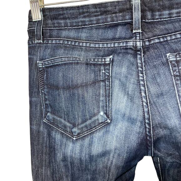 Paige Skyline Ankle Peg Skinny Jeans Ripped Knee Distressed Low Rise Dark Sz 28 - Picture 16 of 16